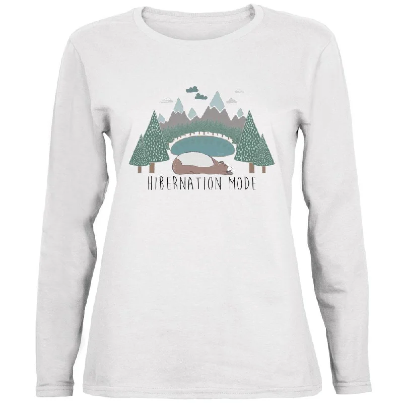 Urban T-ShirtsAutumn Bear Hibernation Mode Ladies' Relaxed Jersey Long-Sleeve Tee