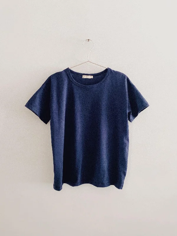 French Terry T-Shirtsadult organic cotton tee in midnight
