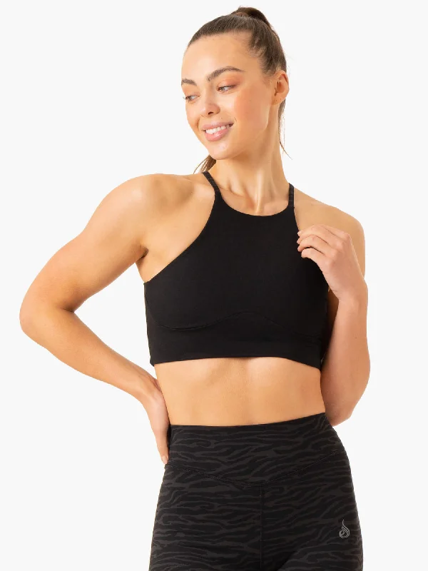 CroptopsecurityTransform Reversible Sports Crop - Black Zebra