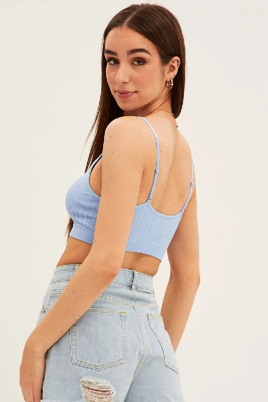 Blue Top Sleeveless Seamless