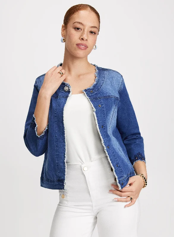 Frayed Detail Denim Jacket