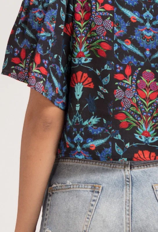 Iznik Off Shoulder Crop Top