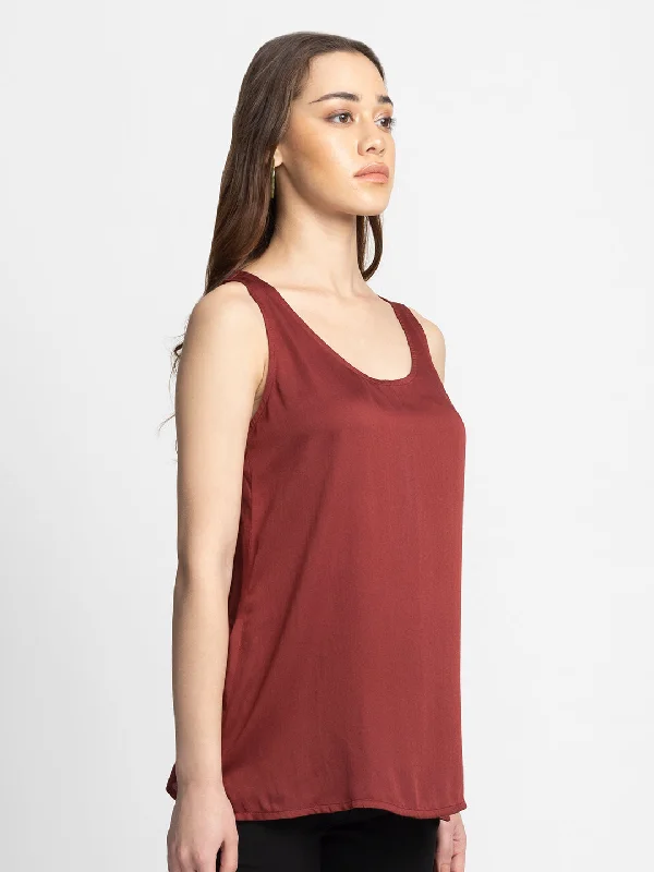 Maroon Keyhole Tank Top