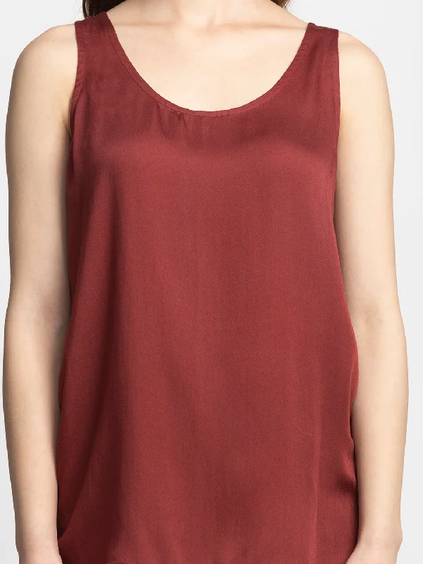 Maroon Keyhole Tank Top