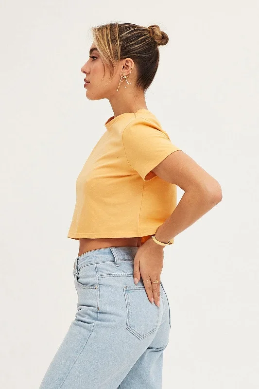 Orange Crop T Shirt Short Sleeve Crew Neck