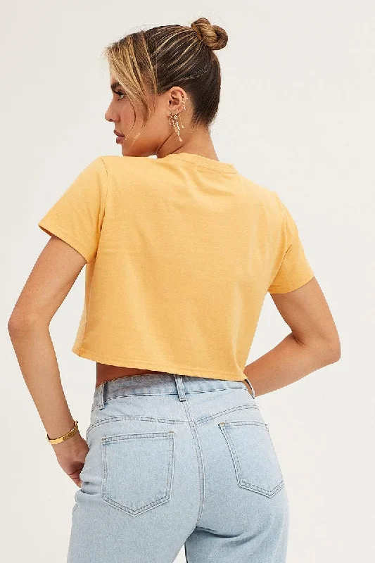 Orange Crop T Shirt Short Sleeve Crew Neck