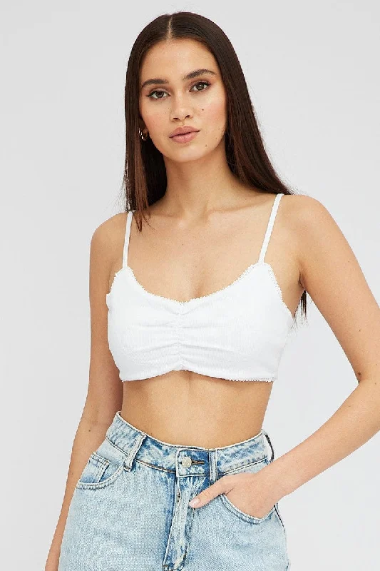 White Bralette Lace trim