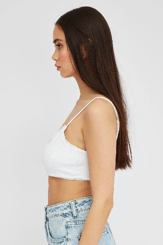 White Bralette Lace trim