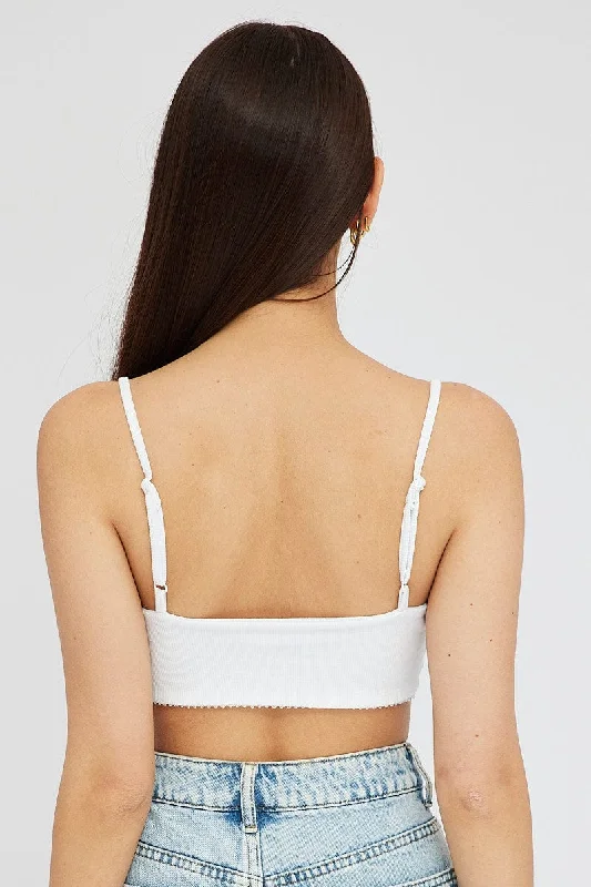 White Bralette Lace trim