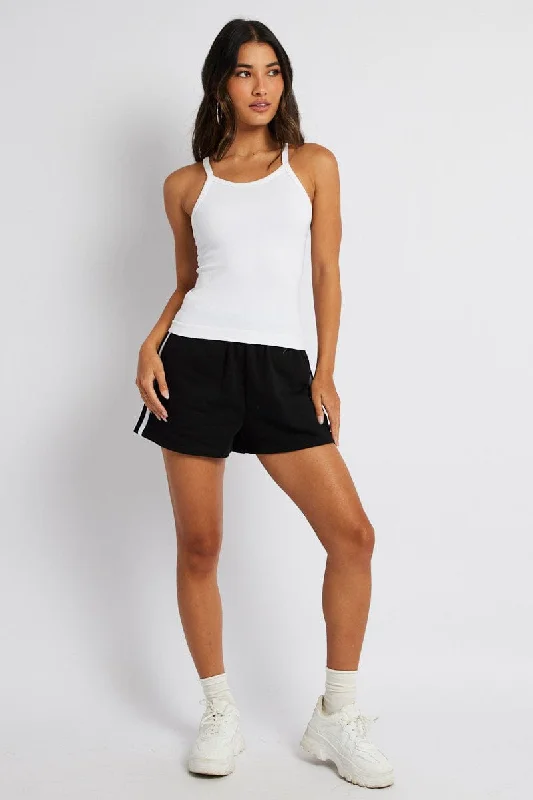 White Singlet Top Seamless Sleeveless Longline