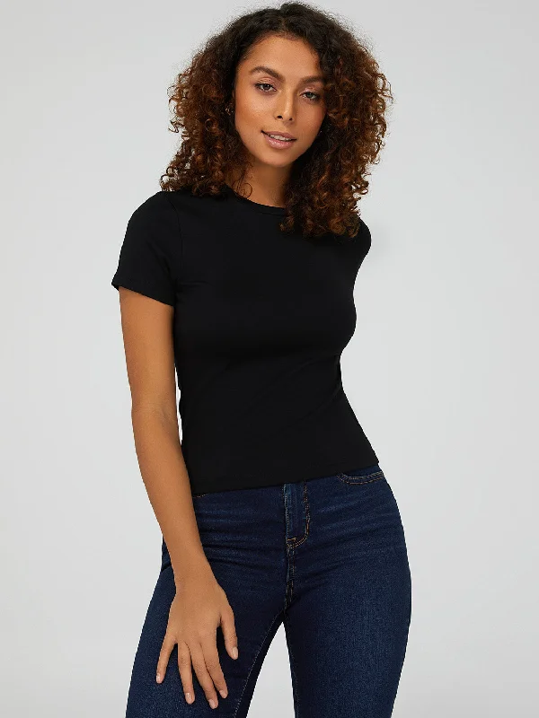 Cropped Crew Neck T-Shirt