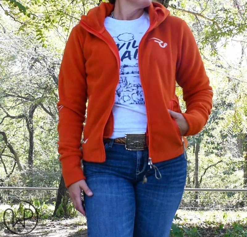 Abby Full Zip Hoodie In Orange