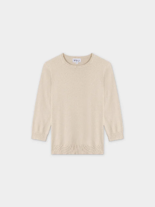 Basic Crew Sweater 3Q-Ivory