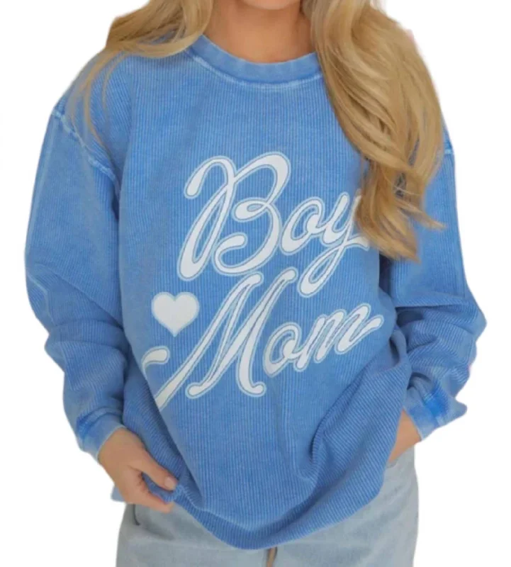 Boy Mom Sweatshirt In Blue