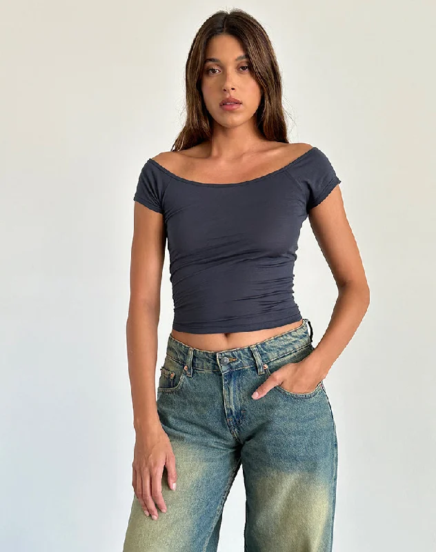 Charya Off The Shoulder Top in Ocean Storm