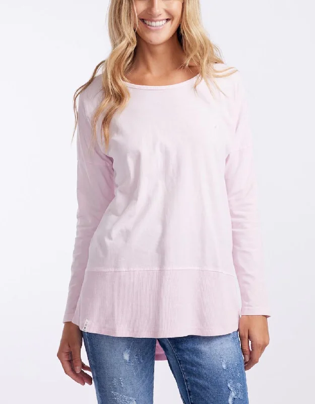 Fundamental Long Sleeve Rib Tee - Powder Pink