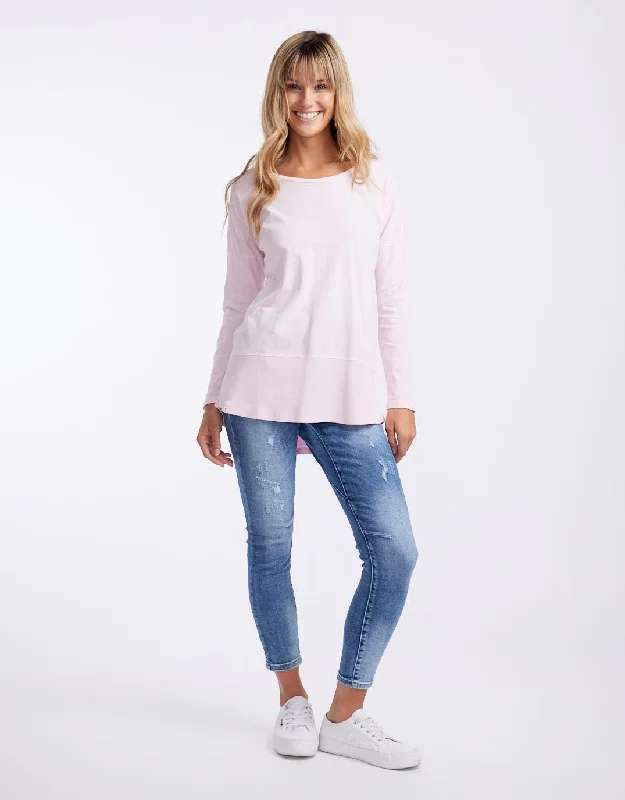 Fundamental Long Sleeve Rib Tee - Powder Pink