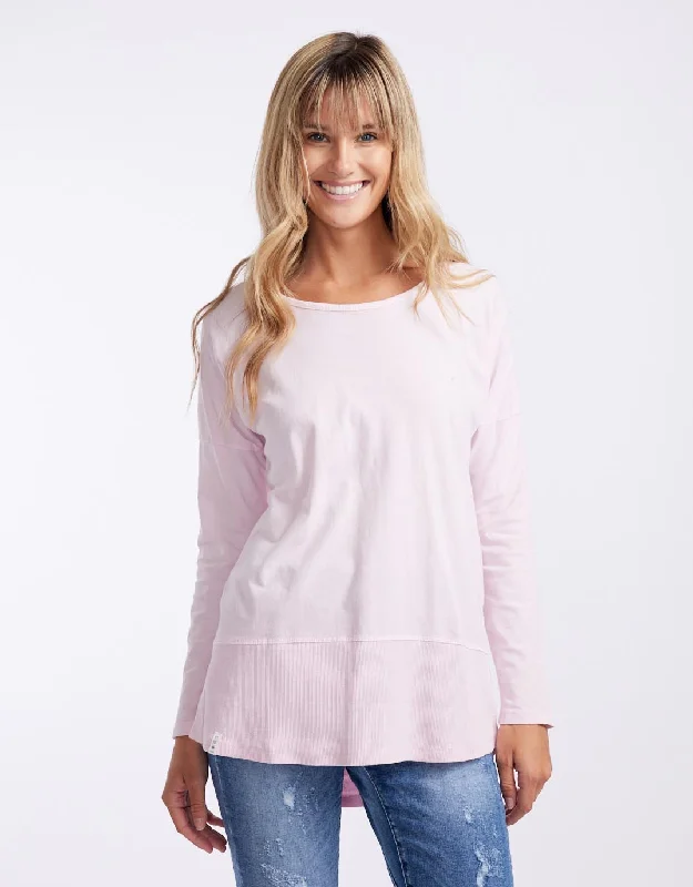 Fundamental Long Sleeve Rib Tee - Powder Pink