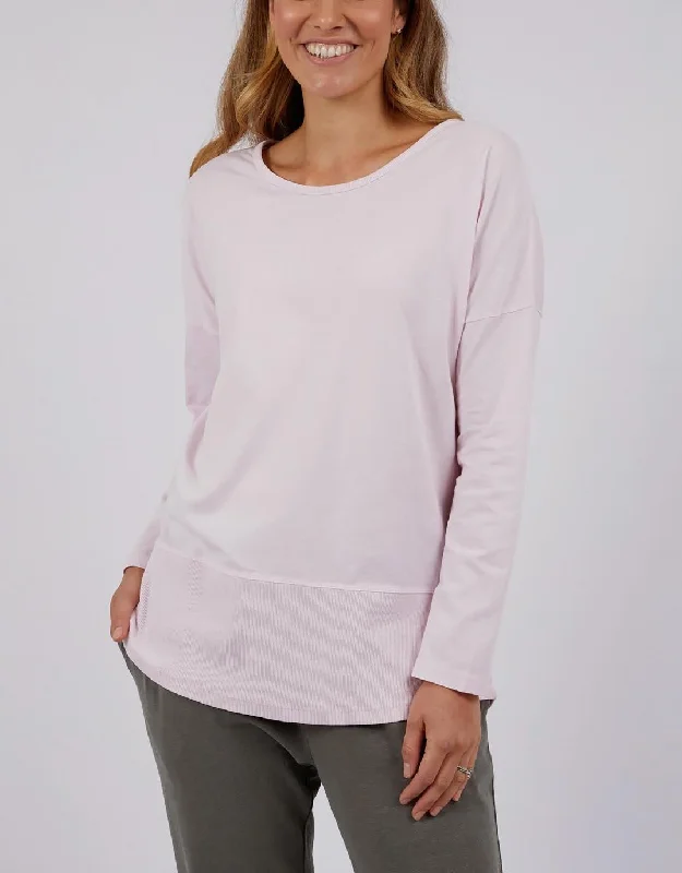 Fundamental Long Sleeve Rib Tee - Powder Pink