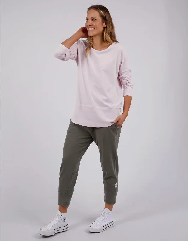 Fundamental Long Sleeve Rib Tee - Powder Pink