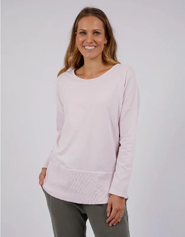 Fundamental Long Sleeve Rib Tee - Powder Pink