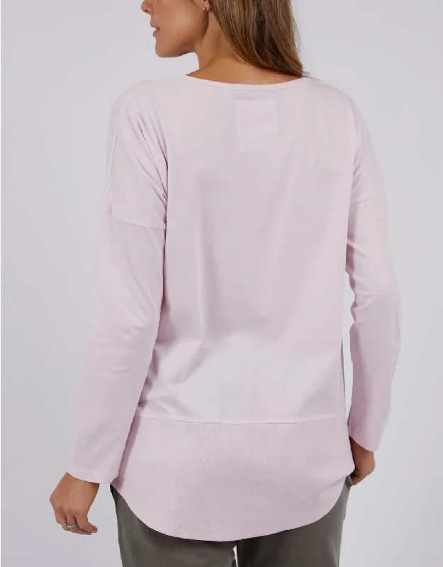 Fundamental Long Sleeve Rib Tee - Powder Pink