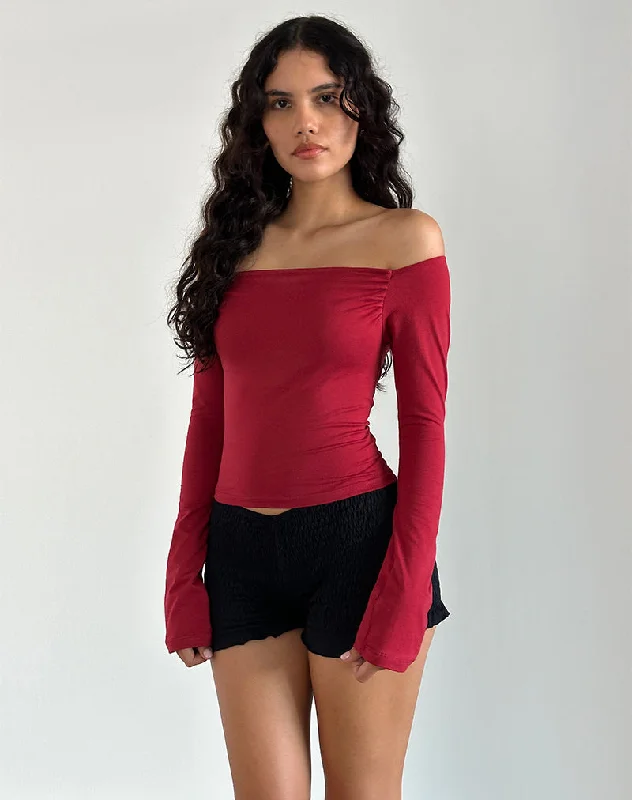 Korby Long Sleeve Top in Adrenaline Red