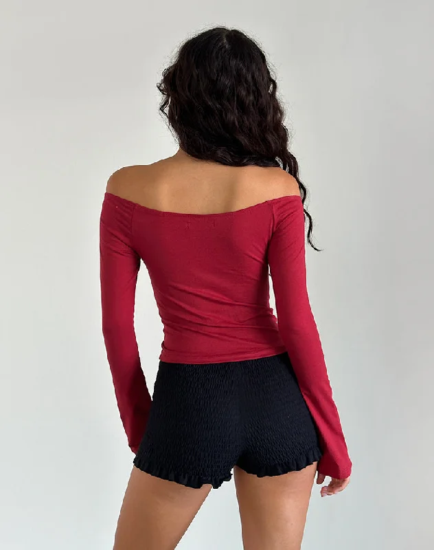 Korby Long Sleeve Top in Adrenaline Red