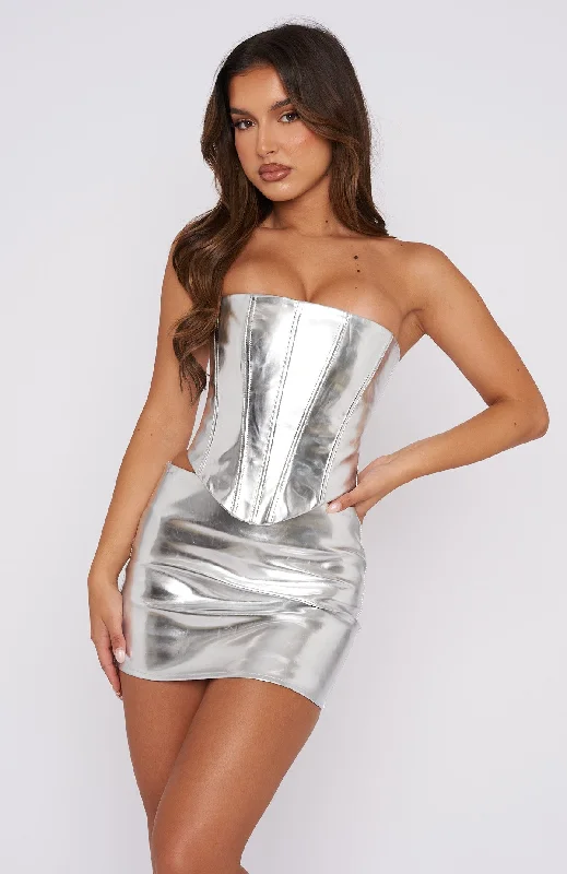 Light Years Strapless Bustier Silver