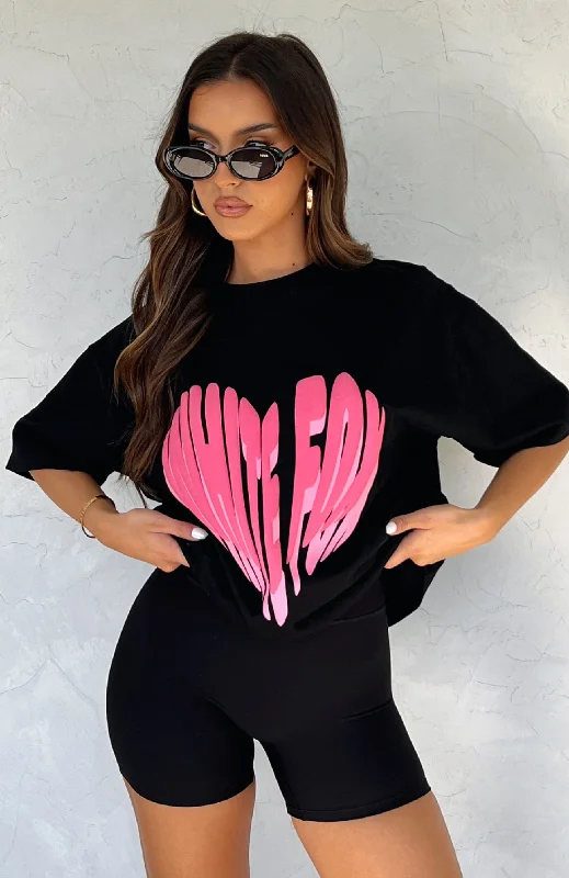 Love Burst Oversized Tee Black