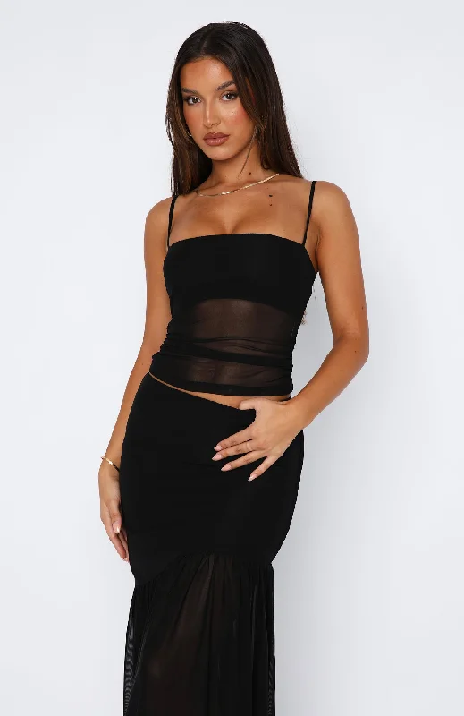 Loved Up Mesh Top Black