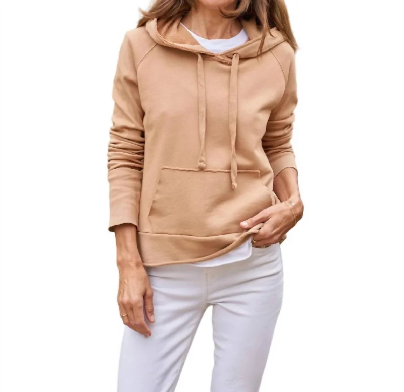 Melanie-Essential Hoodie In Camel