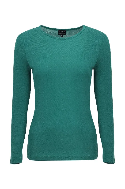 Merino Blend round neck Top | JADE | 6393ZR