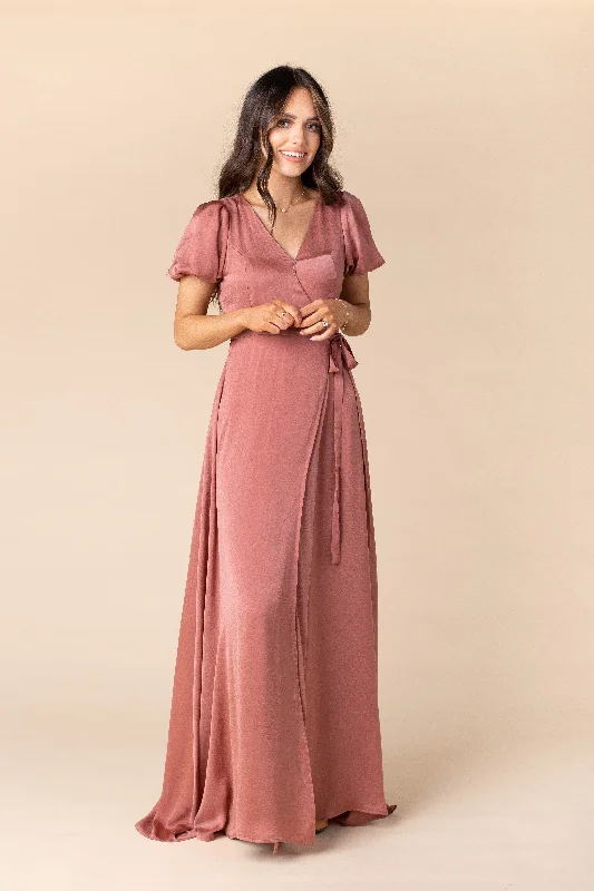 Mila Satin Dress - Rose