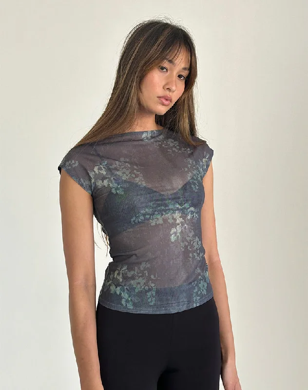 Nova Mesh Top in Faded Botanical Green