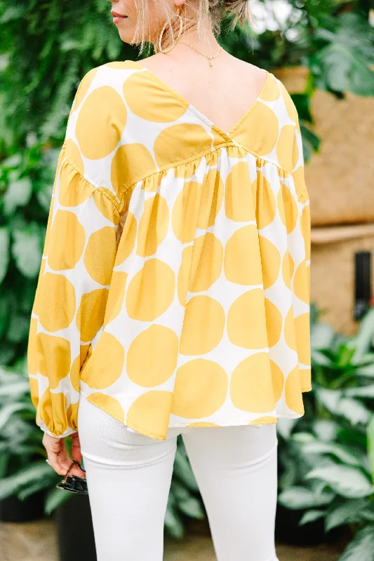 On My Mind Mustard Yellow Abstract Blouse