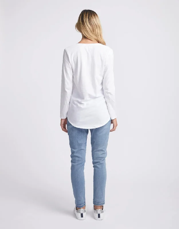 Original V-Neck Long Sleeve T-Shirt - White