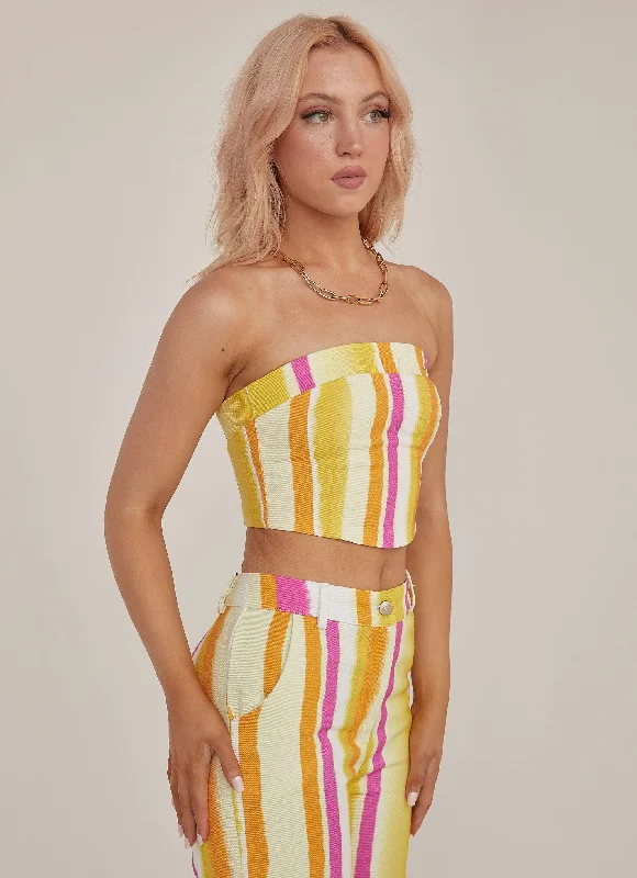 Refreshments Bustier Top - Sunset Stripe