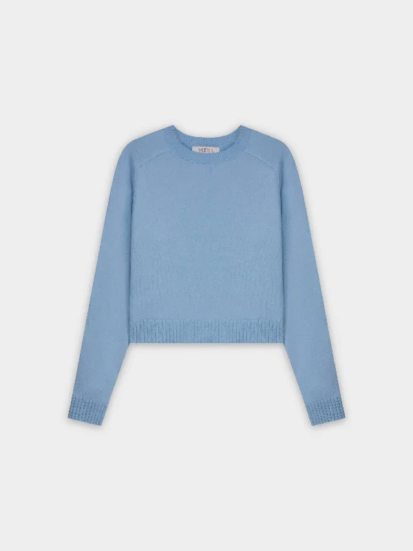 RIBBED BAND SWEATER-OCEAN BLUE