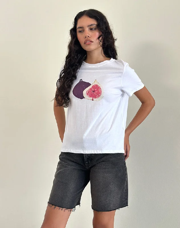 Saki Tee in White Fig