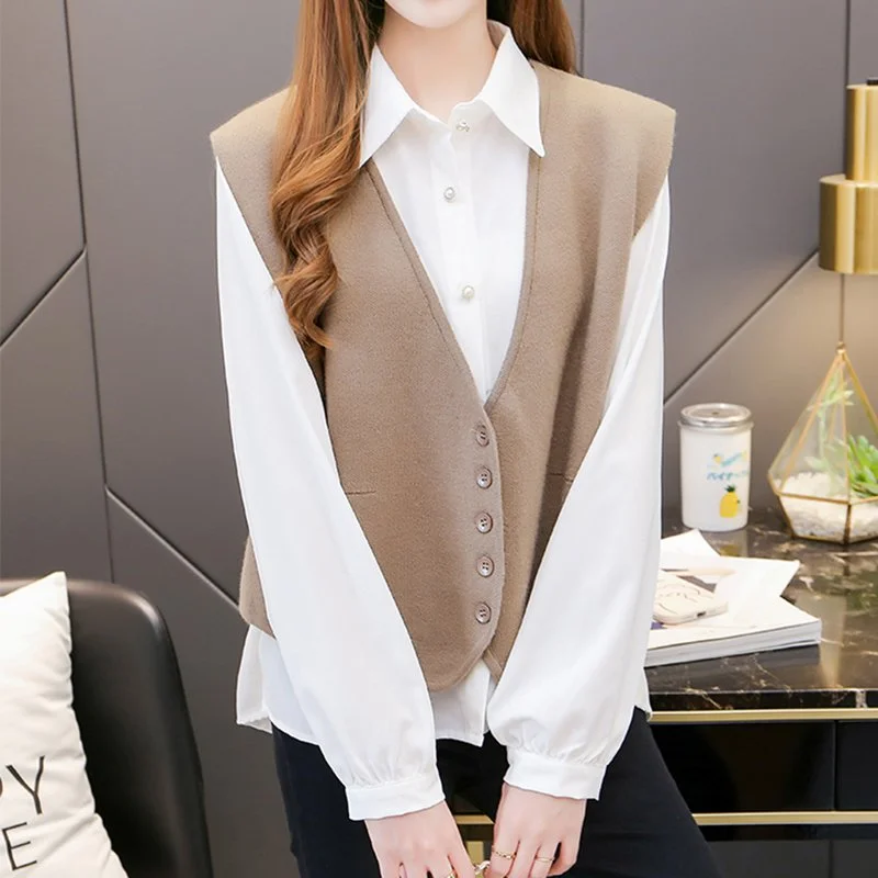 Sleeveless Shift Knitted Vests