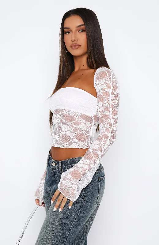 Sweet Lovin' Lace Top Set White