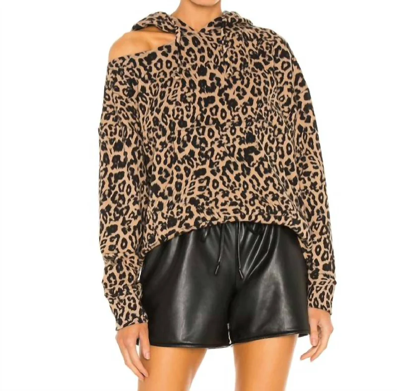 Terry Lion Hoodie In Leopard