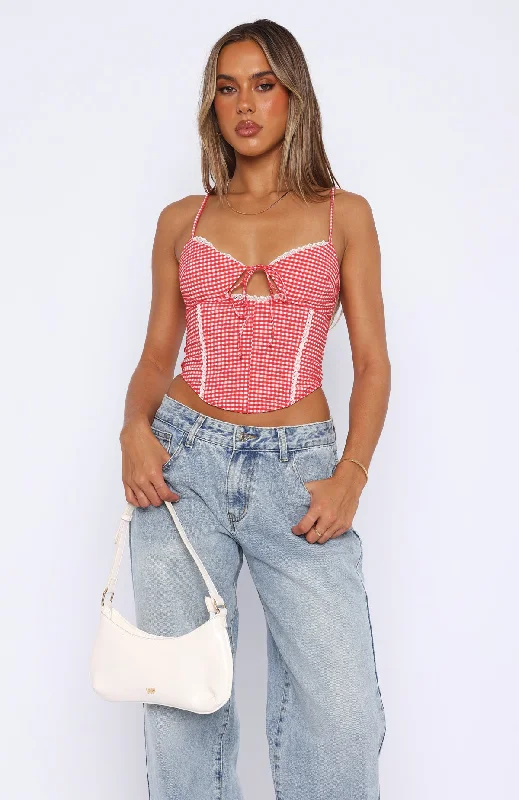 Wildest Dreams Bustier Red Gingham