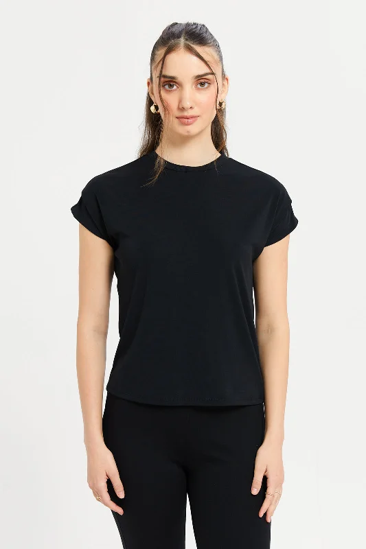 Women Black Basic T-Shirt