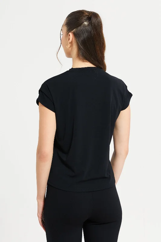 Women Black Basic T-Shirt