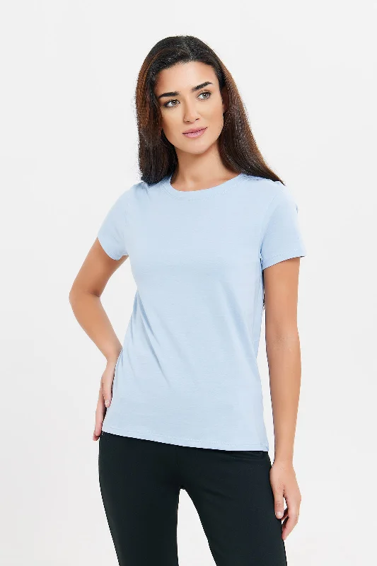 Women Blue Basic T-Shirt