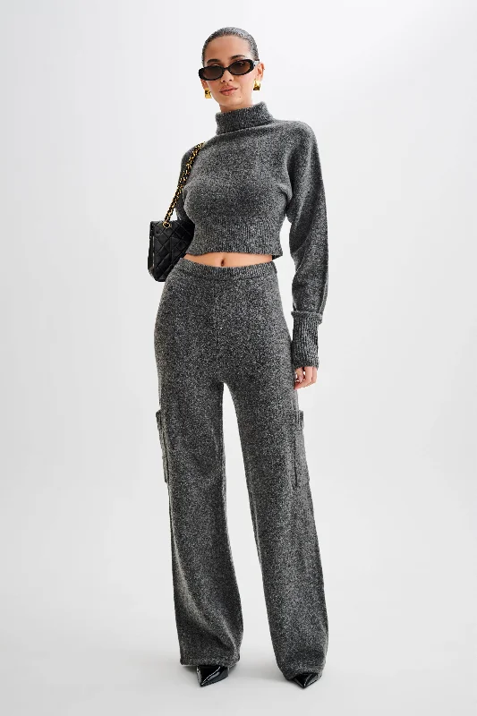 Darius Knit Pants With Pockets - Charcoal