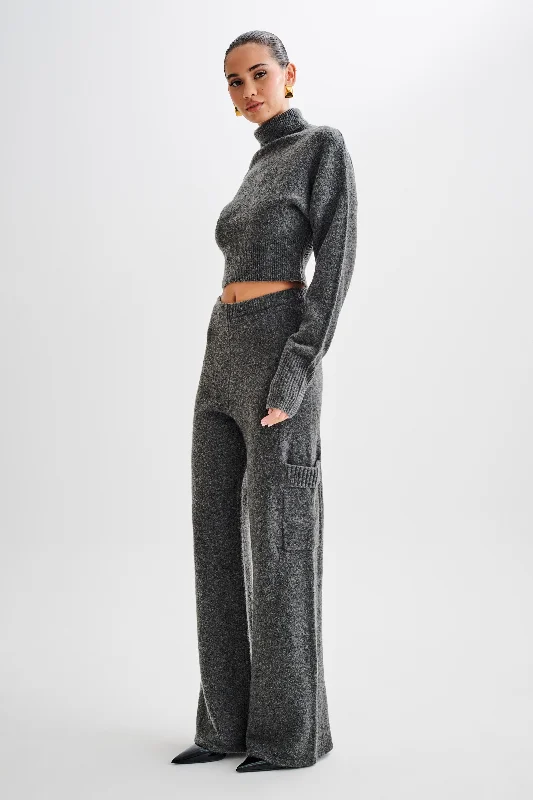 Darius Knit Pants With Pockets - Charcoal