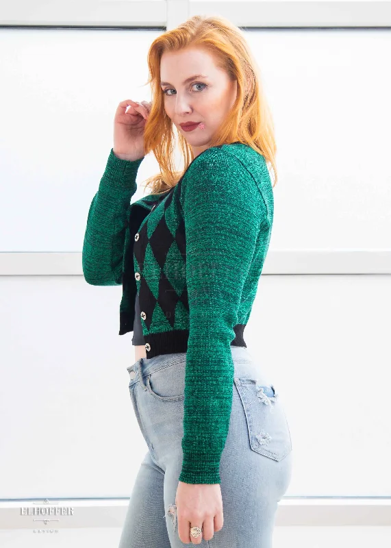 PREORDER - Essential Green Diamonds Cardigan